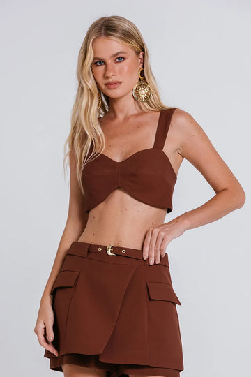 CHARTH - Short Saia Matilda Hera Marrom